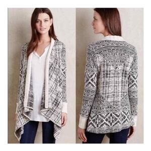 Anthropologie Tiny Mazarine Black And White Cardigan Sweater Size S